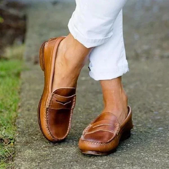 Women Vintage Slip On Loafers Low Heel